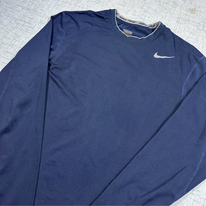 Nike® Navy Pro Compression Long Sleeve Top-L