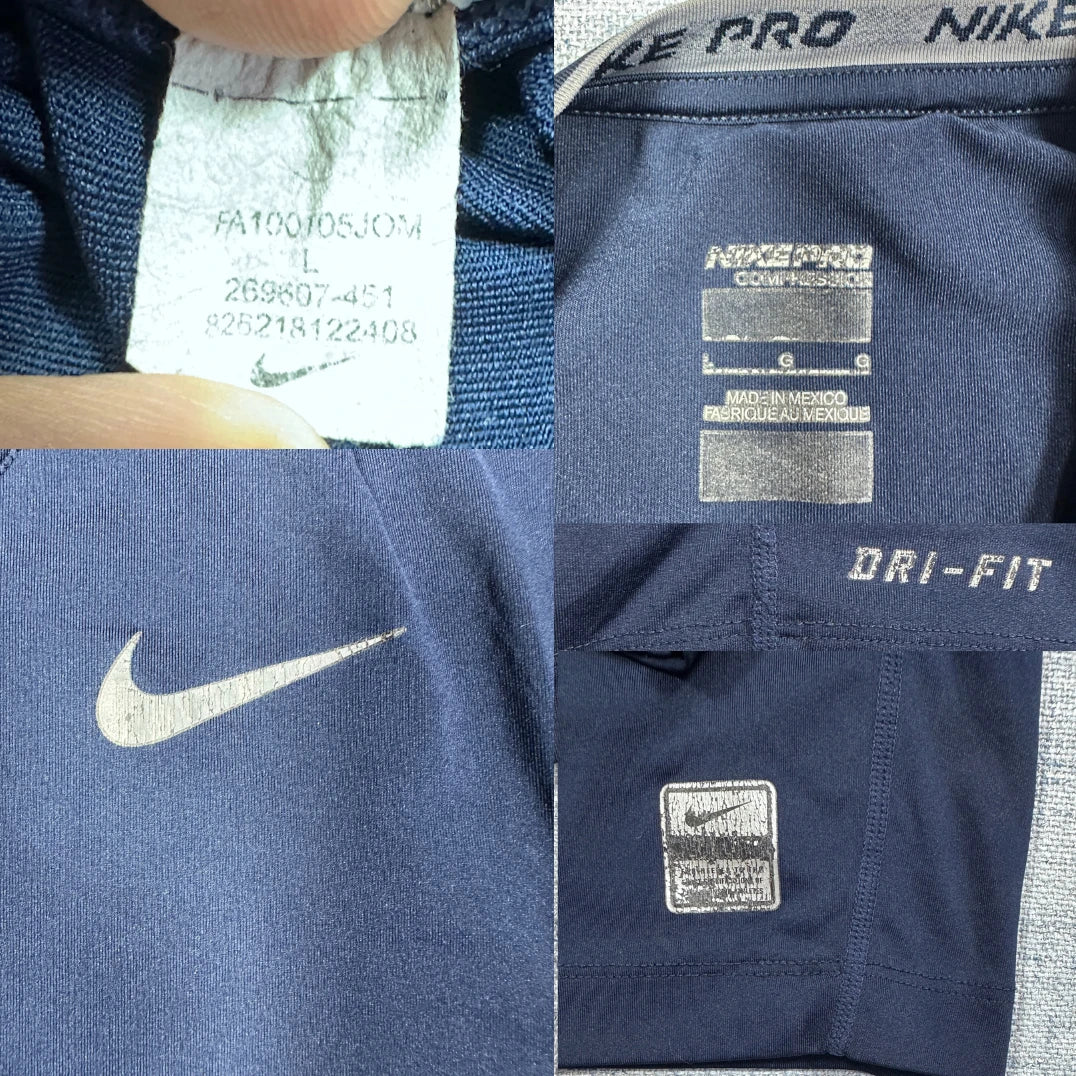 Nike® Navy Pro Compression Long Sleeve Top-L