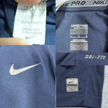 Nike® Navy Pro Compression Long Sleeve Top-L