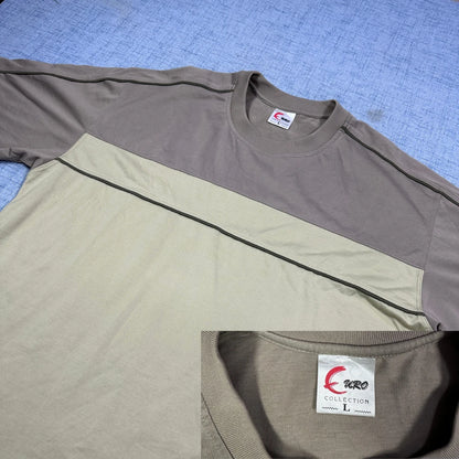 Euro® Beige Colorblock T Shirt-L
