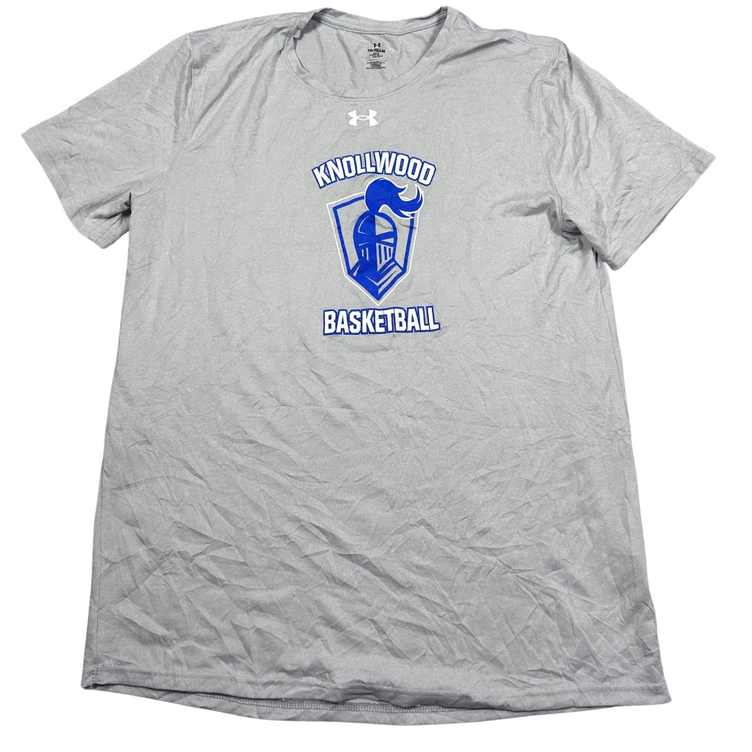 Under Armour® Gray Basketball Training Tee-YXL