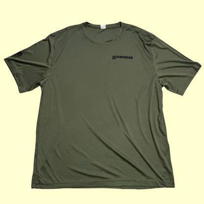 Sport-Tek performance t-shirt with custom event print.