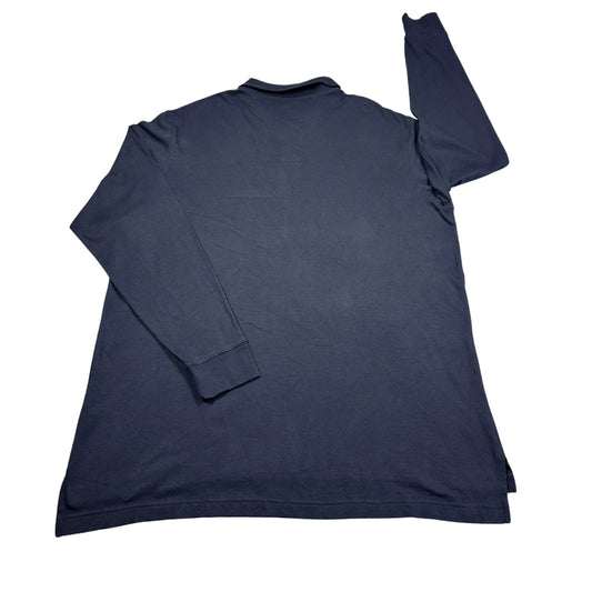 Lands' End® Navy Polo Shirt Long Sleeve-XL