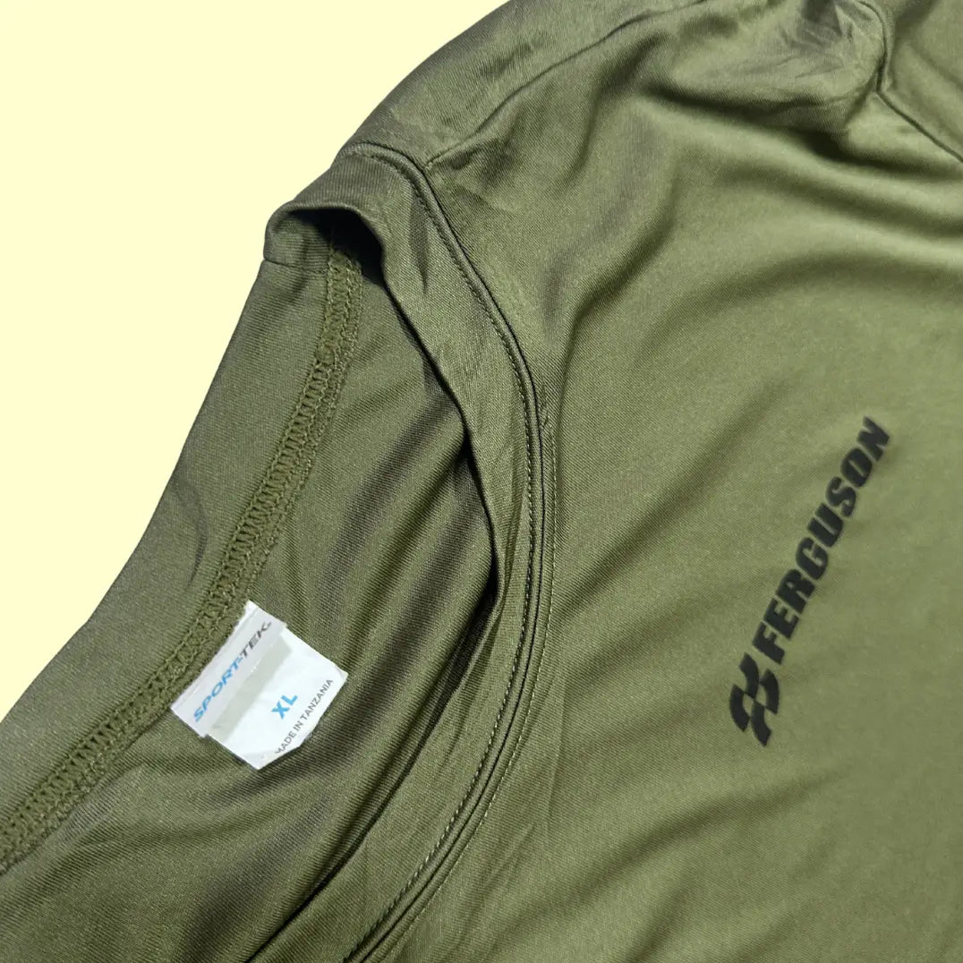 Sport-Tek performance t-shirt with custom event print.