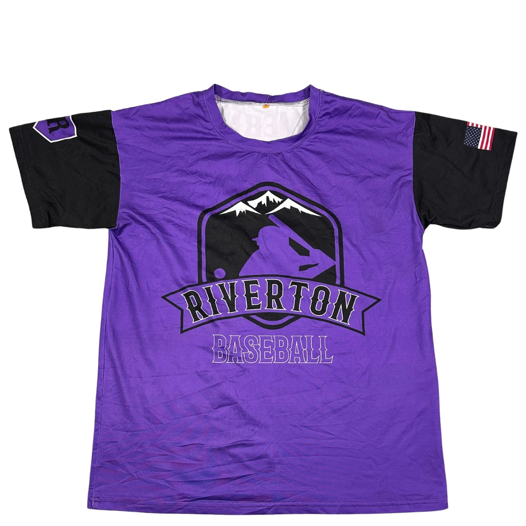 Unbranded Purple Baseball Graphic T Shirt-S