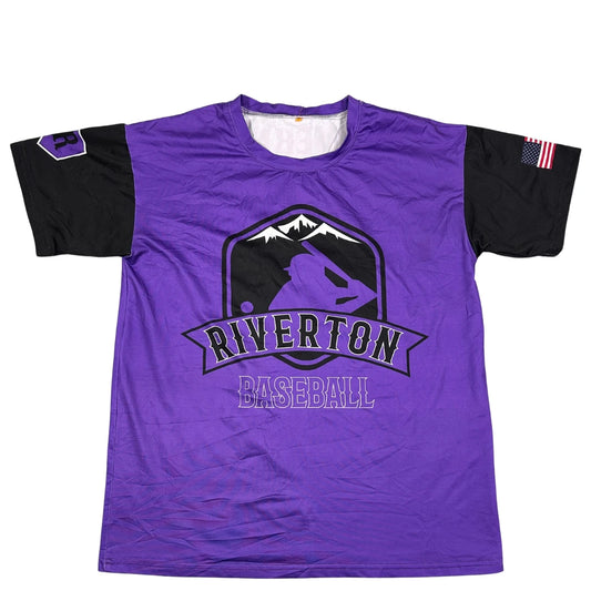 Unbranded Purple Baseball Graphic T Shirt-S