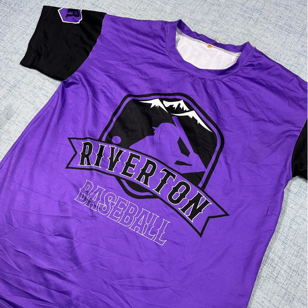 Unbranded Purple Baseball Graphic T Shirt-S