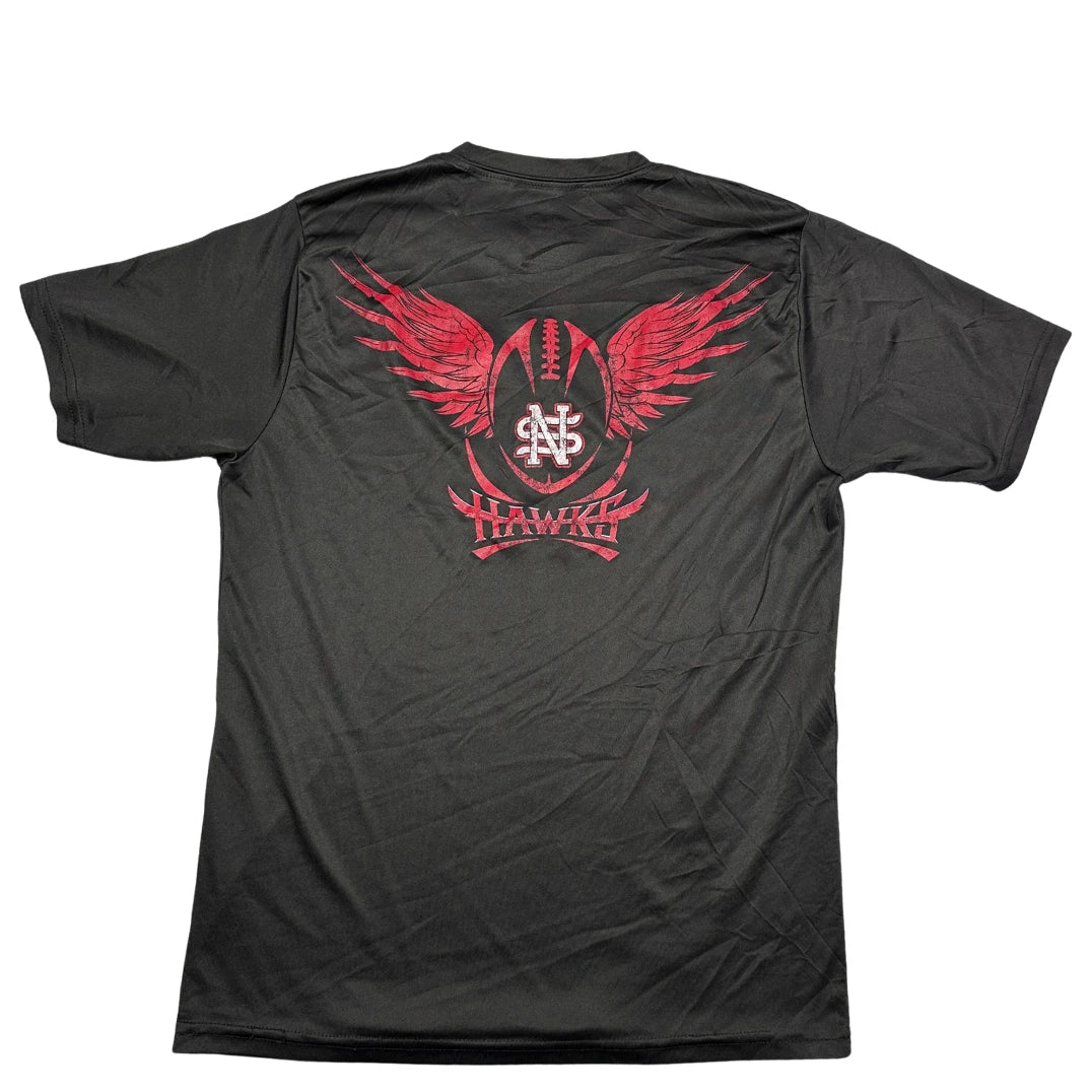A4® Black Football Graphic T Shirt-S