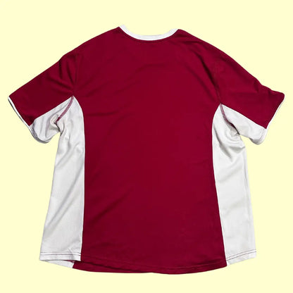 Tek Gear performance t-shirt in maroon and white.