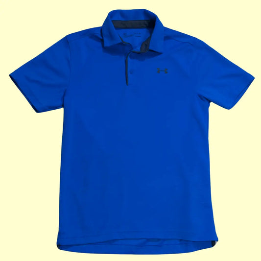 Under Armour polo shirt in vibrant royal blue.