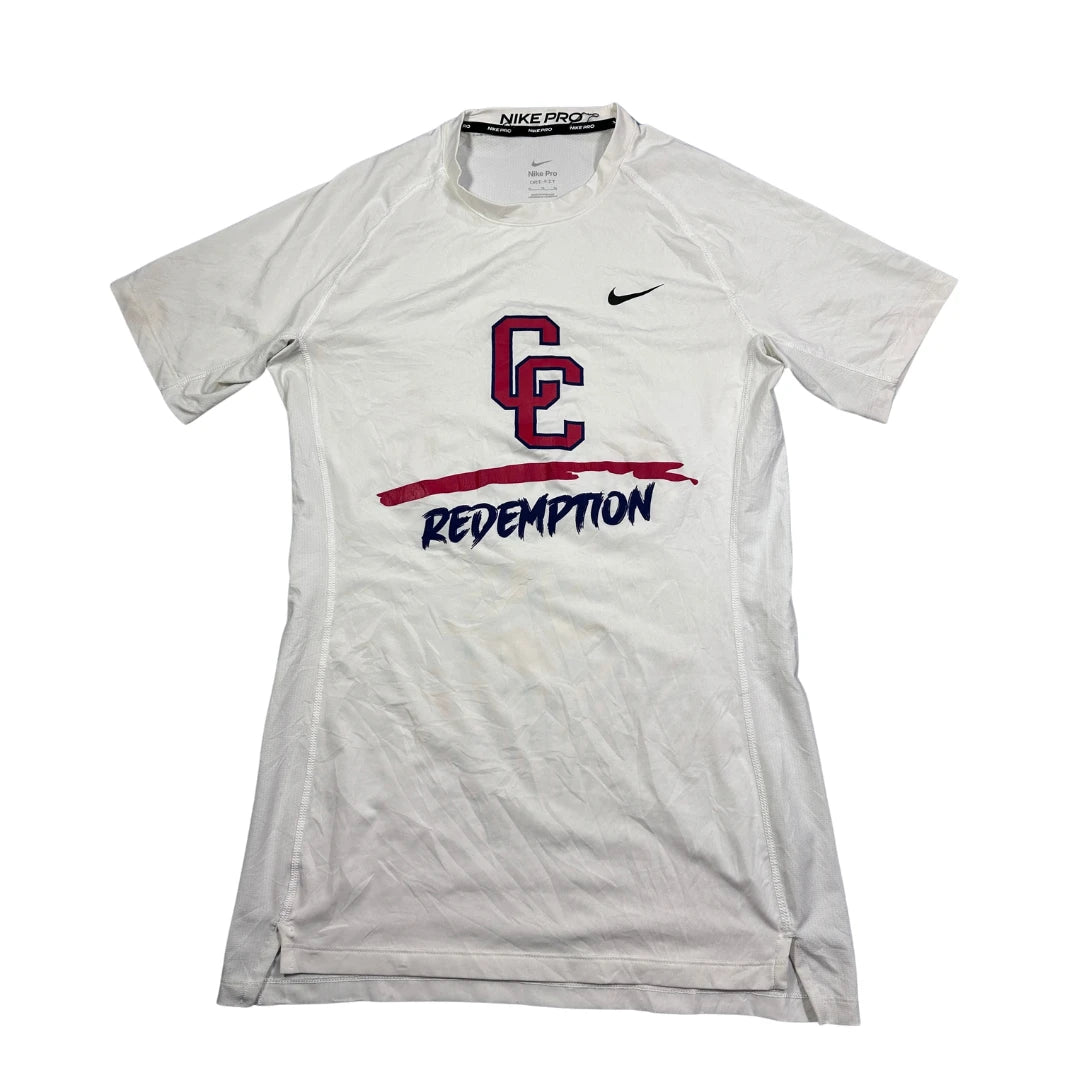 Nike® White Dri FIT Compression Shirt-YXL