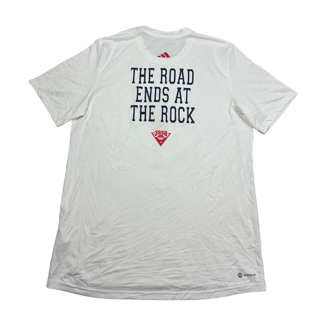 Adidas® White Basketball Graphic Tee-M