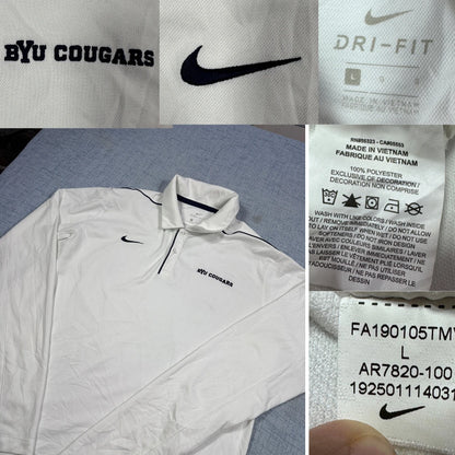 Nike® White Dri FIT Polo-L