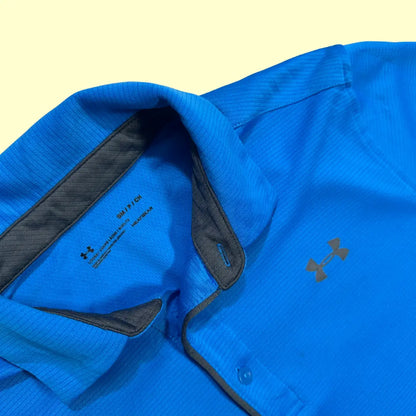 Under Armour polo shirt in vibrant royal blue.