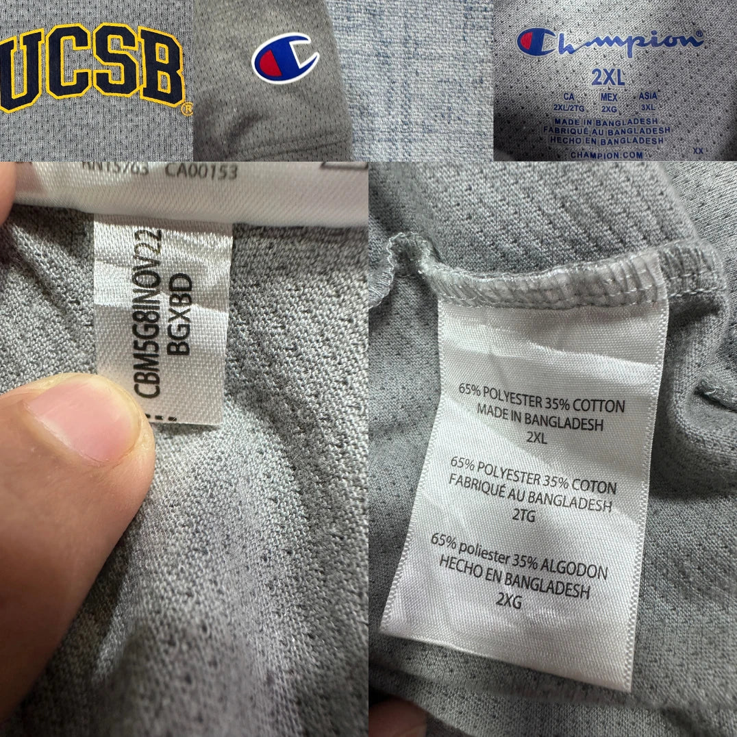 Champion® Grey Quarter Zip Pullover UCSB-2XL