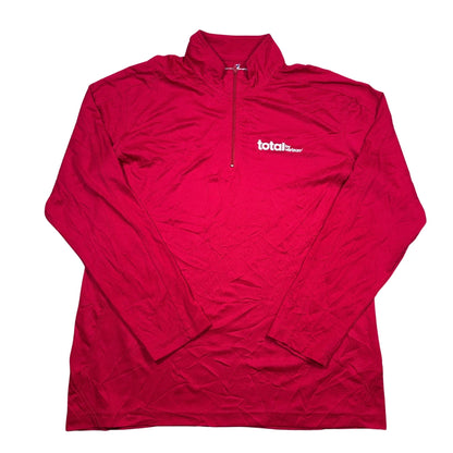 Blue Generation® Red Quarter Zip Pullover-L
