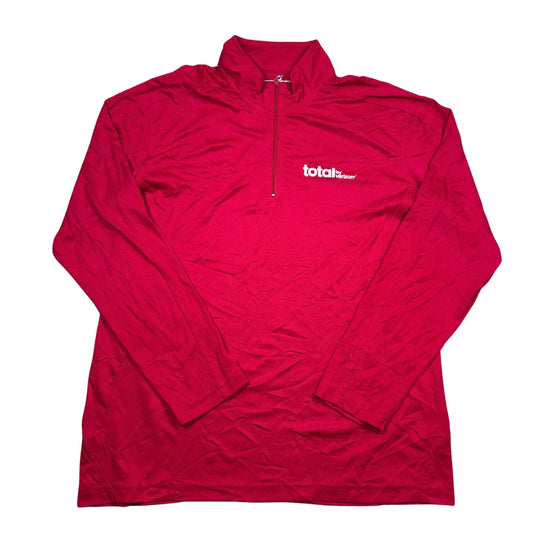 Blue Generation® Red Quarter Zip Pullover-L