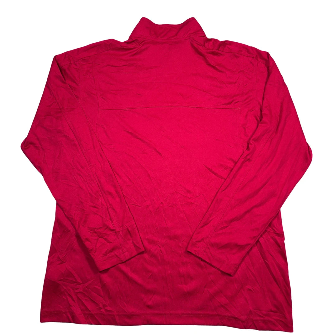 Blue Generation® Red Quarter Zip Pullover-L