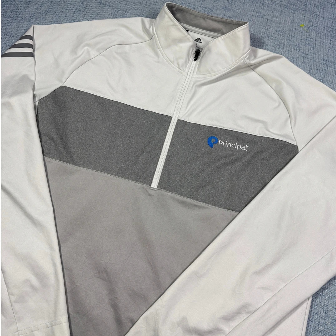 Adidas® White Quarter Zip Principal-L