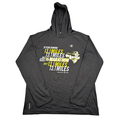 Champion® Black Hooded Performance Shirt-M