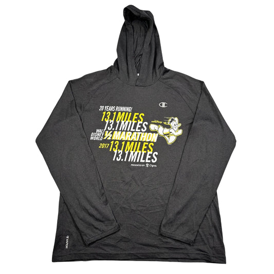 Champion® Black Hooded Performance Shirt-M