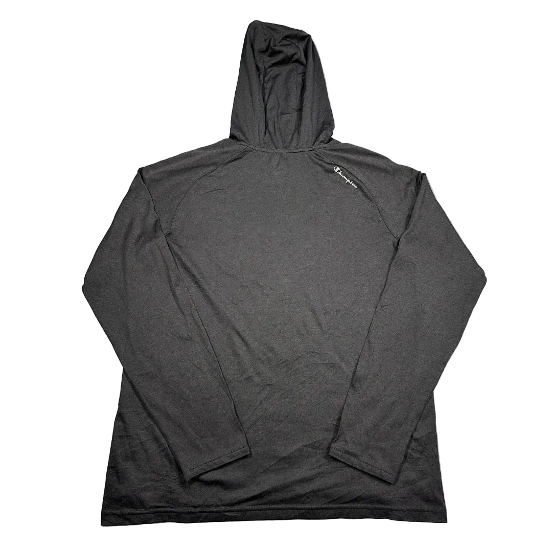 Champion® Black Hooded Performance Shirt-M