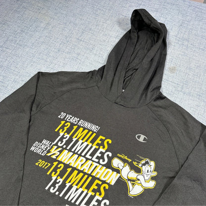 Champion® Black Hooded Performance Shirt-M