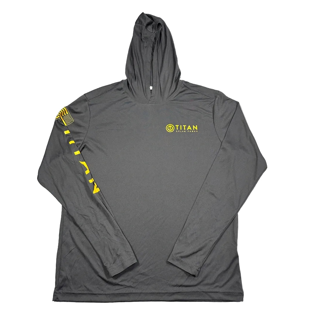 Sport Tek® Charcoal Hooded Performance Shirt-M