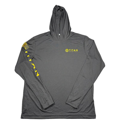 Sport Tek® Charcoal Hooded Performance Shirt-M