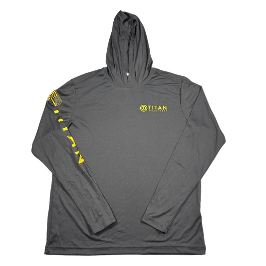 Sport Tek® Charcoal Hooded Performance Shirt-M