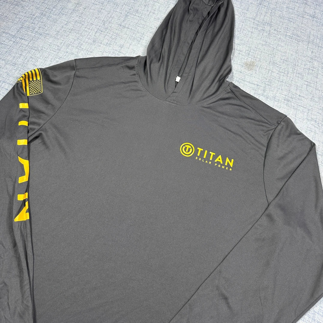 Sport Tek® Charcoal Hooded Performance Shirt-M