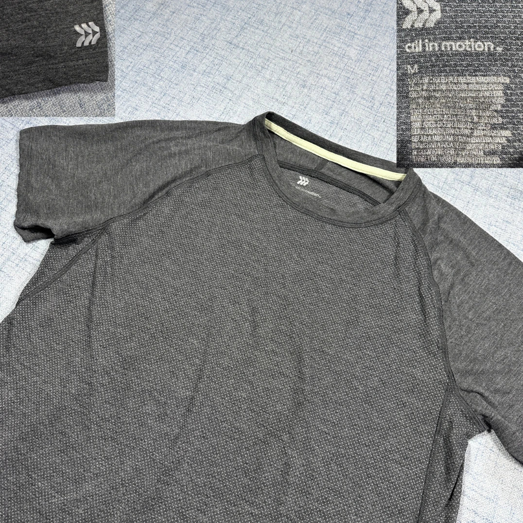 All in Motion® Charcoal Grey Raglan Performance T Shirt-M