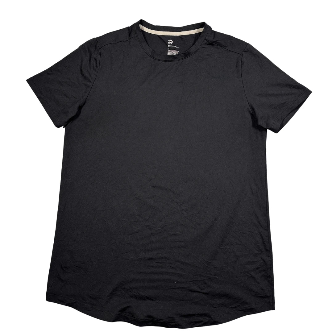 All in Motion® Black Stretch Performance T Shirt Curved Hem-M