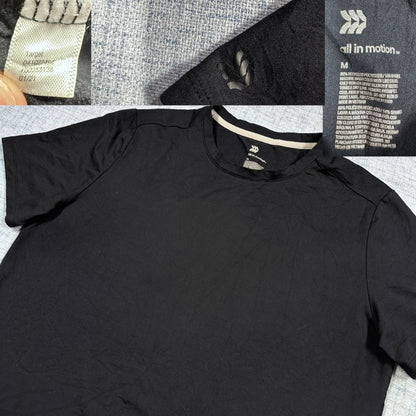 All in Motion® Black Stretch Performance T Shirt Curved Hem-M