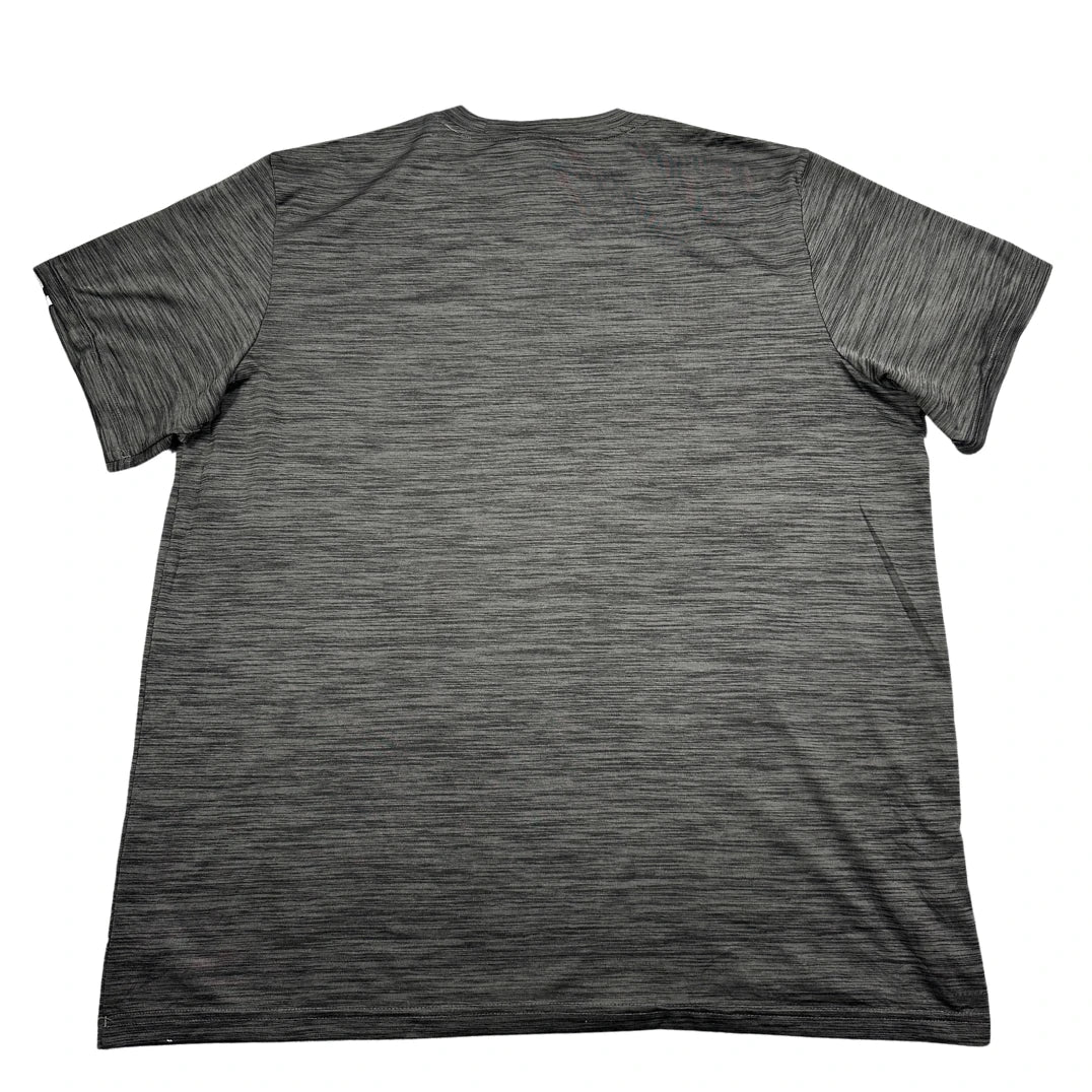 Adidas® Grey Heather Three Stripe Performance T Shirt-XL