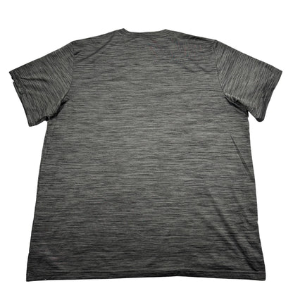 Adidas® Grey Heather Three Stripe Performance T Shirt-XL