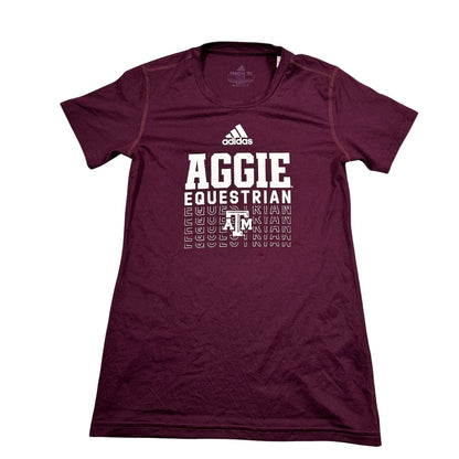 Adidas® Maroon Aggie Equestrian Creator Tee-XS
