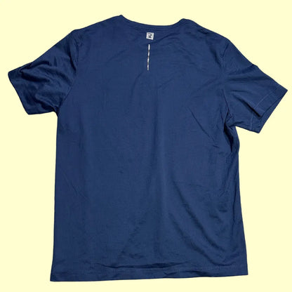 Solid navy blue Kalenji performance t-shirt made for running and active wear