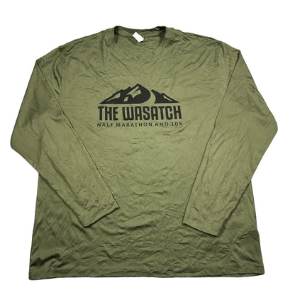UltraClub® Olive Wasatch Half Marathon Long Sleeve Performance T Shirt-L
