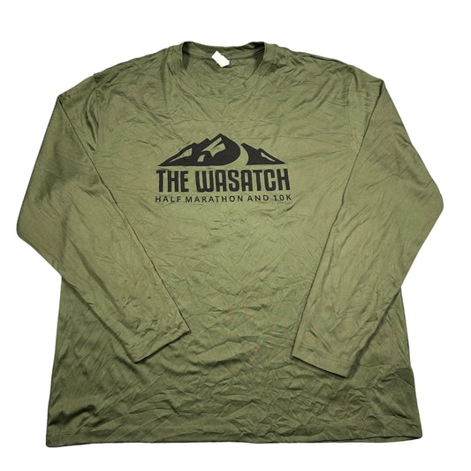 UltraClub® Olive Wasatch Half Marathon Long Sleeve Performance T Shirt-L