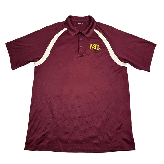 Sport-Tek® Maroon Performance Polo Shirt Contrast Panel-XL