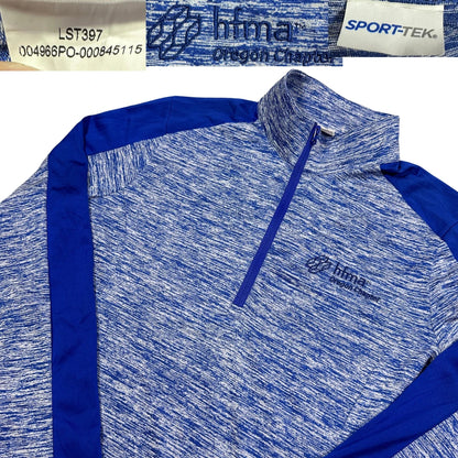 Sport-Tek® Royal Blue Heather Quarter Zip Performance Pullover-M