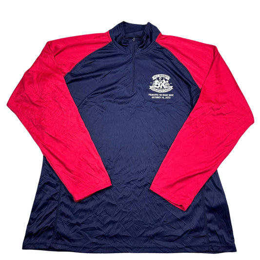 Leslie Jordan® Navy Red Quarter Zip Performance Pullover-2XL