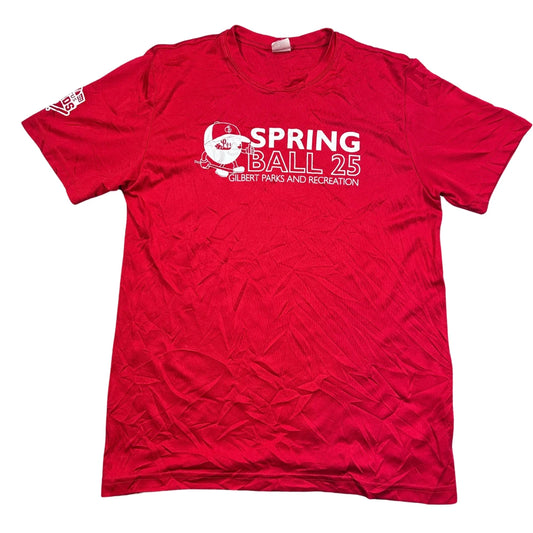 Sport-Tek® Red Baseball Team Performance T Shirt Number 4-YL
