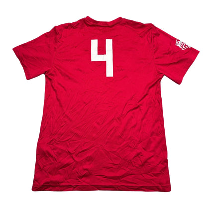 Sport-Tek® Red Baseball Team Performance T Shirt Number 4-YL