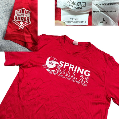 Sport-Tek® Red Baseball Team Performance T Shirt Number 4-YL