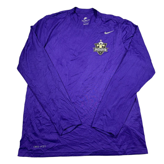 Nike® Purple Dri-Fit Long Sleeve Soccer Team T Shirt-L