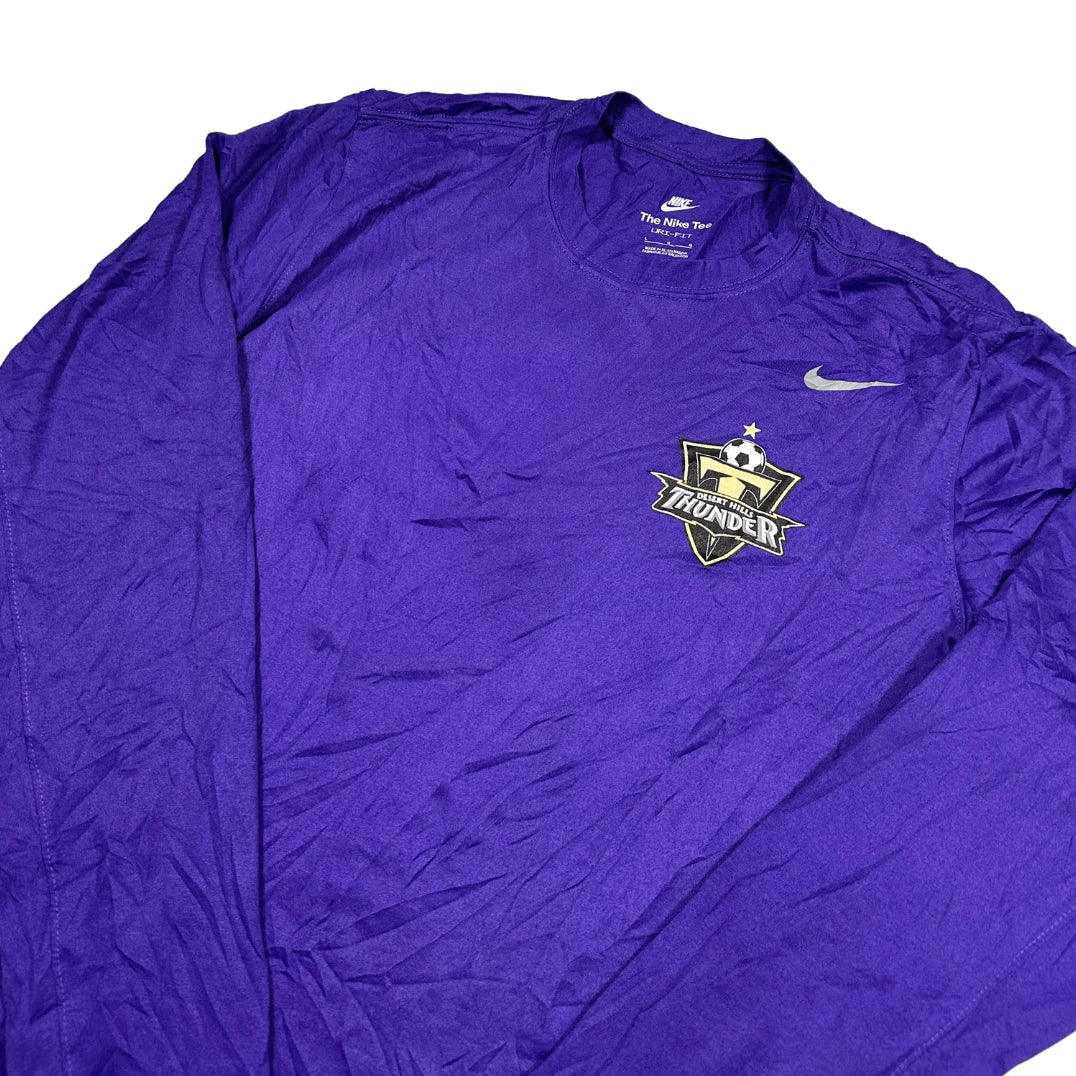 Nike® Purple Dri-Fit Long Sleeve Soccer Team T Shirt-L