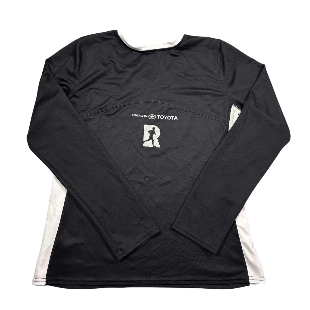K-Swiss® Black V Neck Long Sleeve Running Top-L