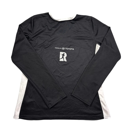 K-Swiss® Black V Neck Long Sleeve Running Top-L
